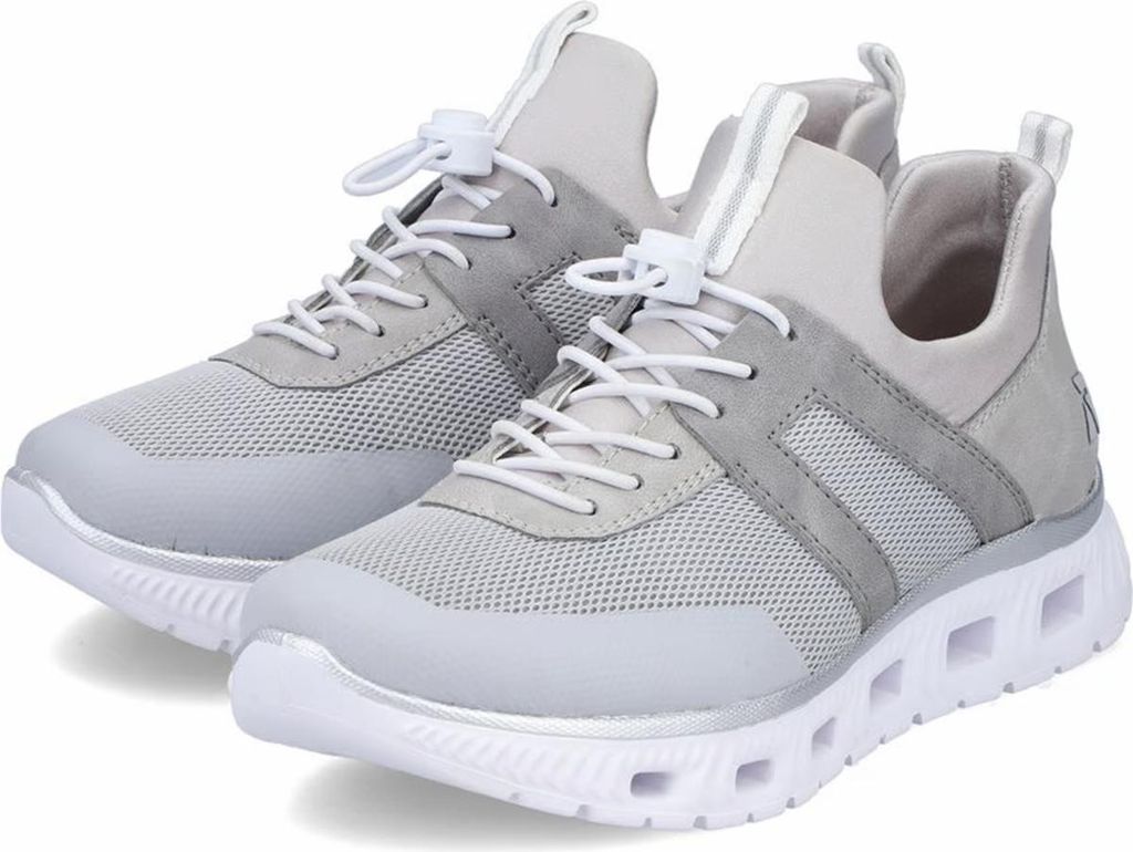 Rieker Damen Sneaker Low Sneaker Freizeit bequem Memory-Foam M6061-40 Grau, Schuhgröße:36 EU