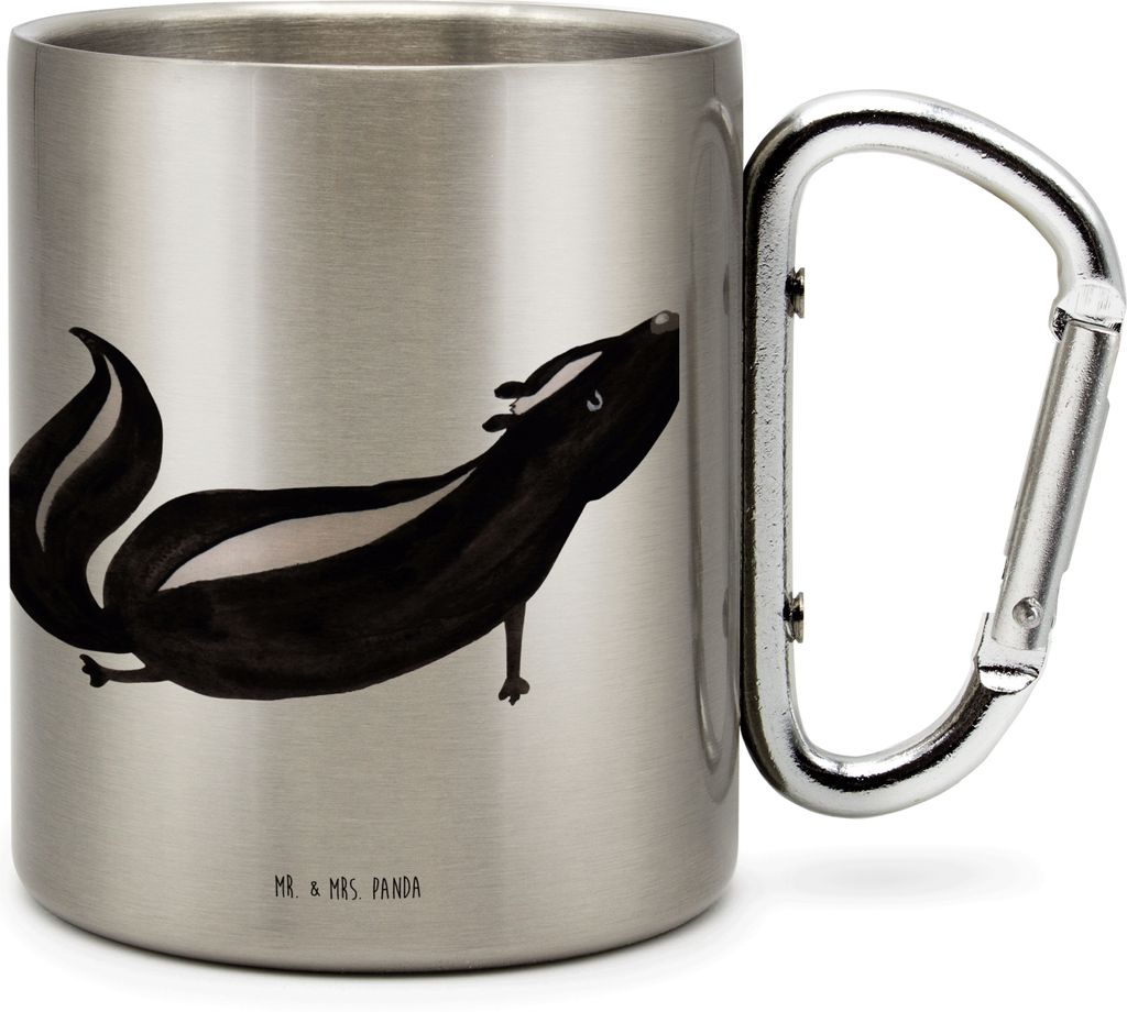 Mr. & Mrs. Panda Becher Aus Edelstahl Stinktier Yoga - Transparent - Geschenk, Teetasse, Liebe, Raubtier, Isolierbecher, isoliertasse, Lache, Stink...