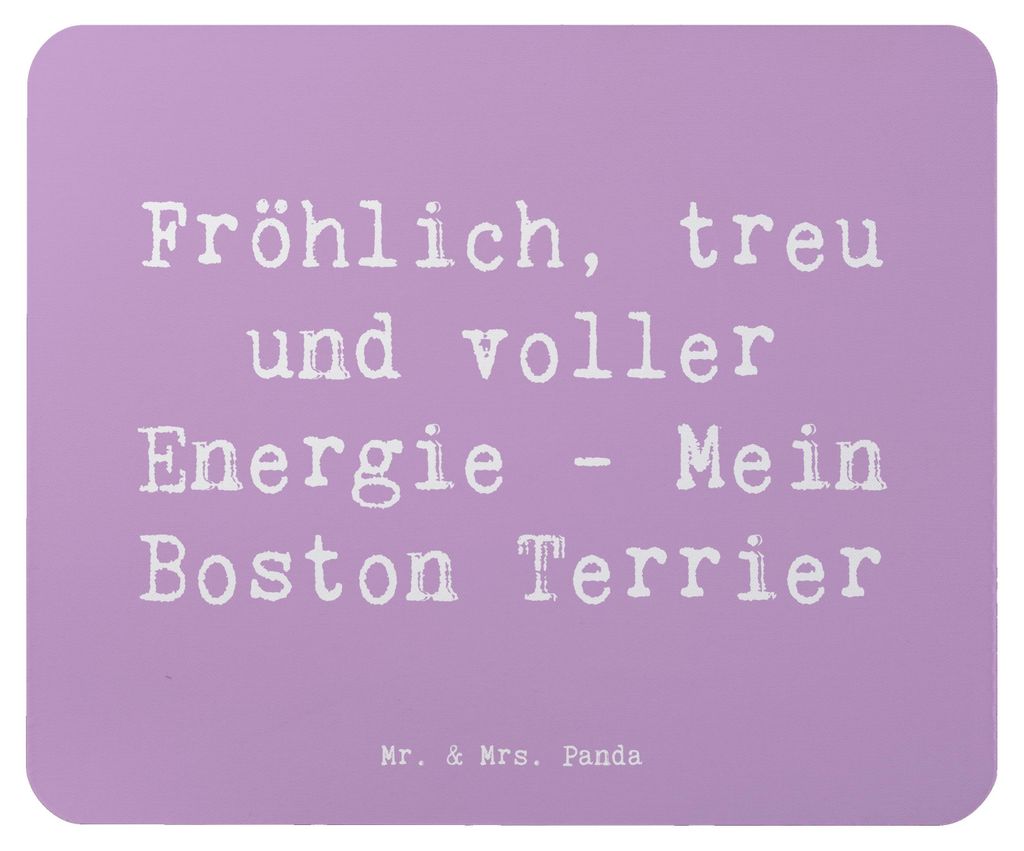 Mr. & Mrs. Panda Mousepad Spruch Boston Terrier Freude - Lavendeltraum - Geschenk, Hunderassen Vielfalt, Hund, pc, Eigenschaften, hypoallergener, m...
