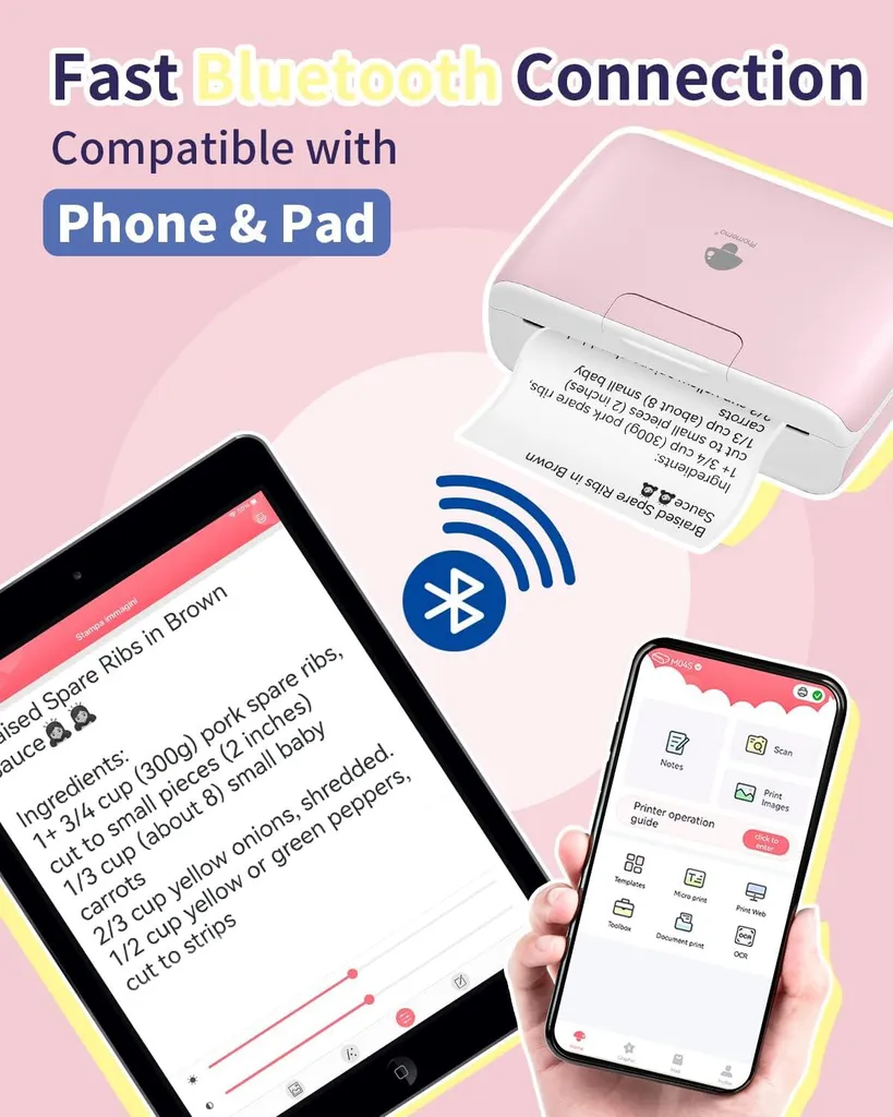 Imprimante mobile Phomemo M04S Bluetooth pour smartphone et tablette iOS - 2
