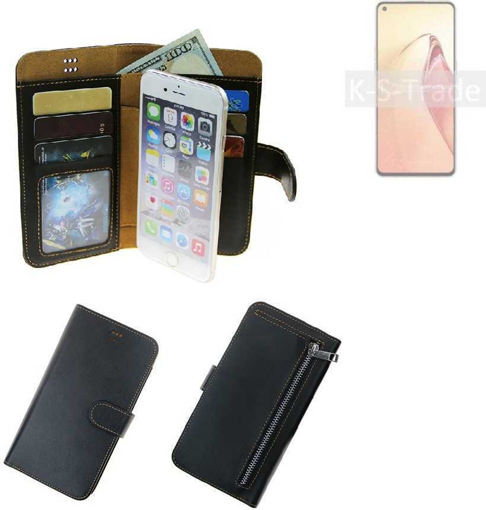 K-S-Trade Schutz Hülle kompatibel mit Oppo Reno8 Pro Klapphülle Case Phone cover Slim Handytasche Handy Hülle schwarz aus Kunstleder (1 Stk)