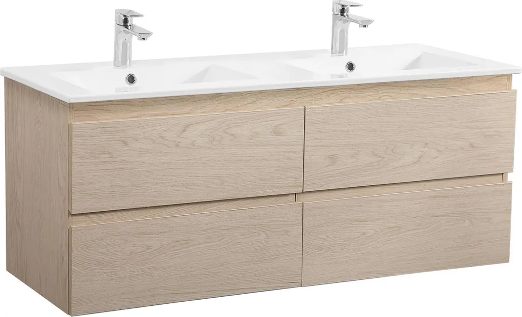 Gagnez de la place avec le meuble double vasque suspendu 120cm SORRENTO
