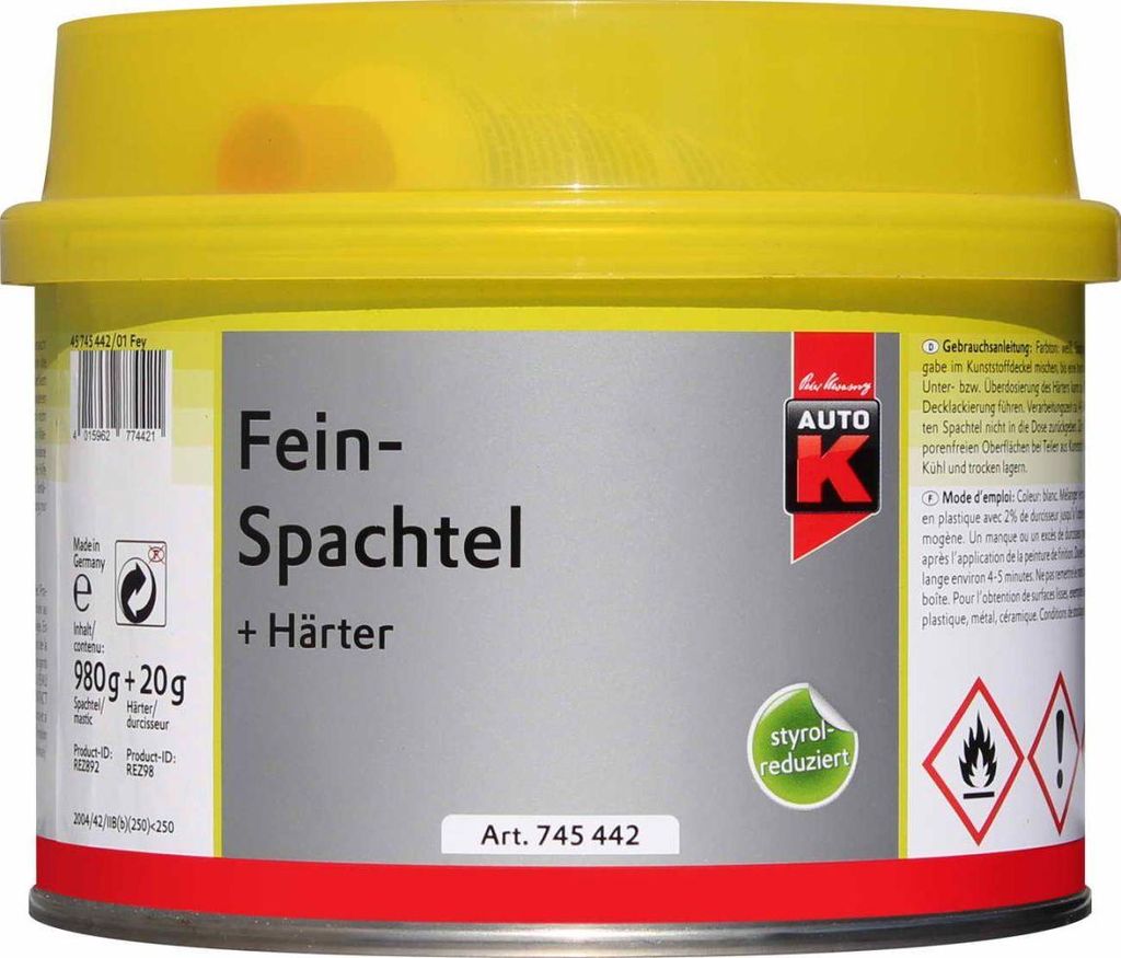 Auto-K Feinspachtel + Härter 1000g Produktbild 
