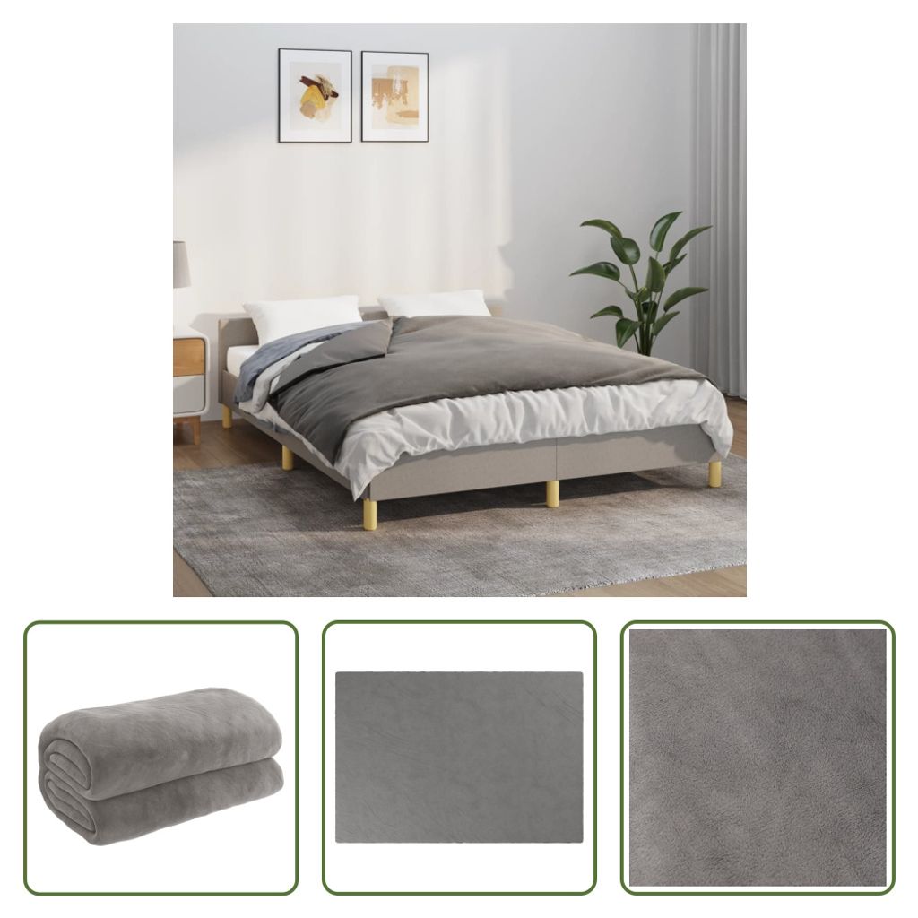 The Living Store Gewichtsdecke mit Bezug Grau 135x200 cm 10 kg Stoff