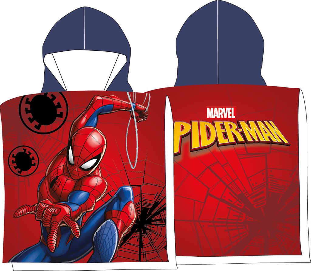Spiderman pončo pre deti Príjemné pončo s kapucňou pre Obrázok produktu 