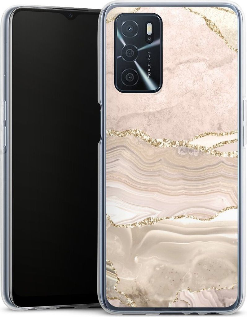 DeinDesign Handyhülle für Oppo A16s Silikon Hülle Case Smartphone Schutzhülle Glitzer Look Marmor Utart