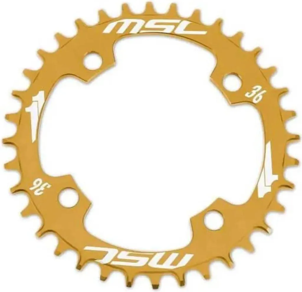 Plateau anti-déraillement MSC 4B 104 BCD doré 36T pour VTT