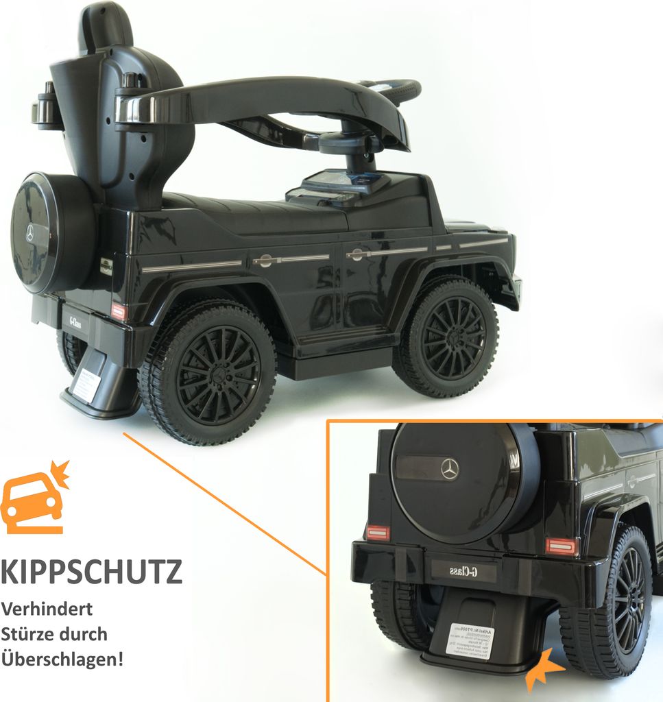 Rutschauto schwarz mit Schiebstange ab 1 Jahr, Produktbild 7