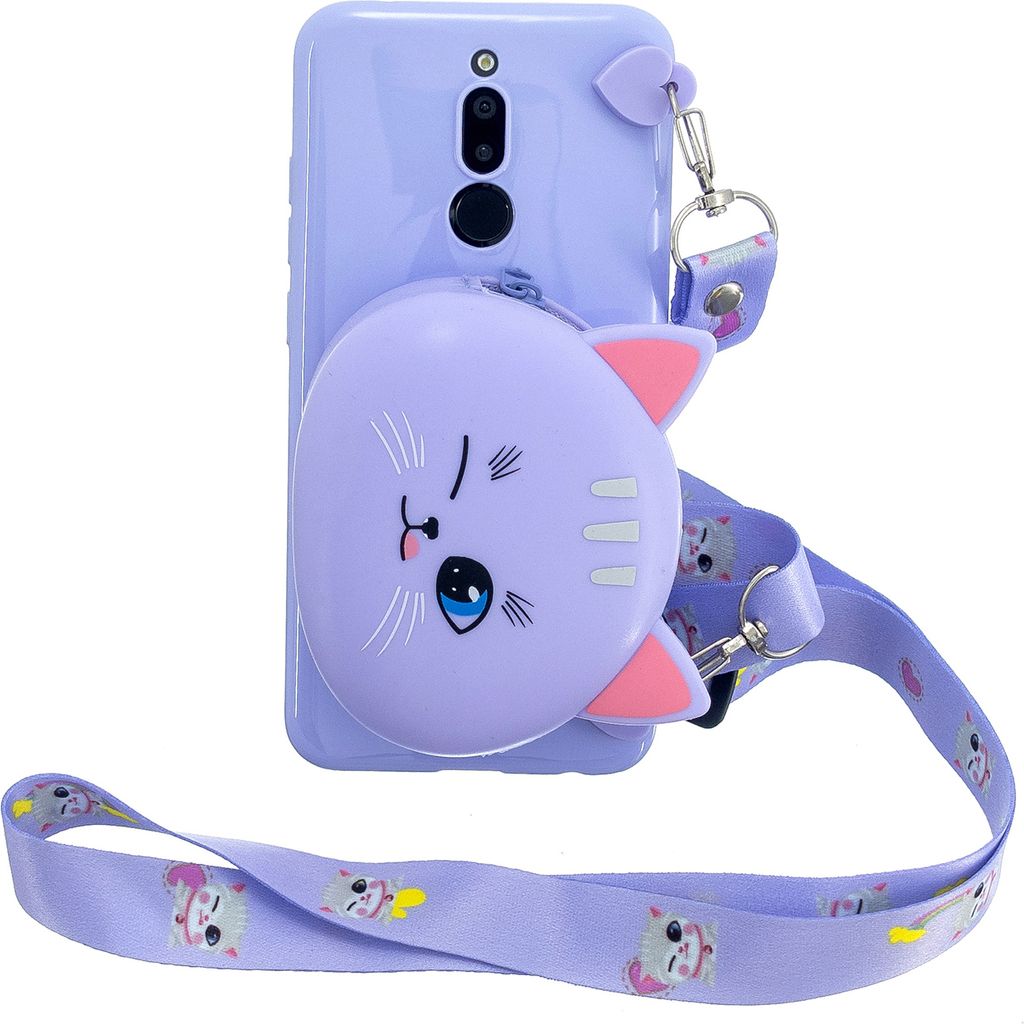 Für Redmi 8/Redmi 8A Case Mobile Telefon Shell Shockproof Handy TPU Cover mit Cartoon Cat Pig Panda Kohlenwasserstoffe Purse Schöne Schulter Star...