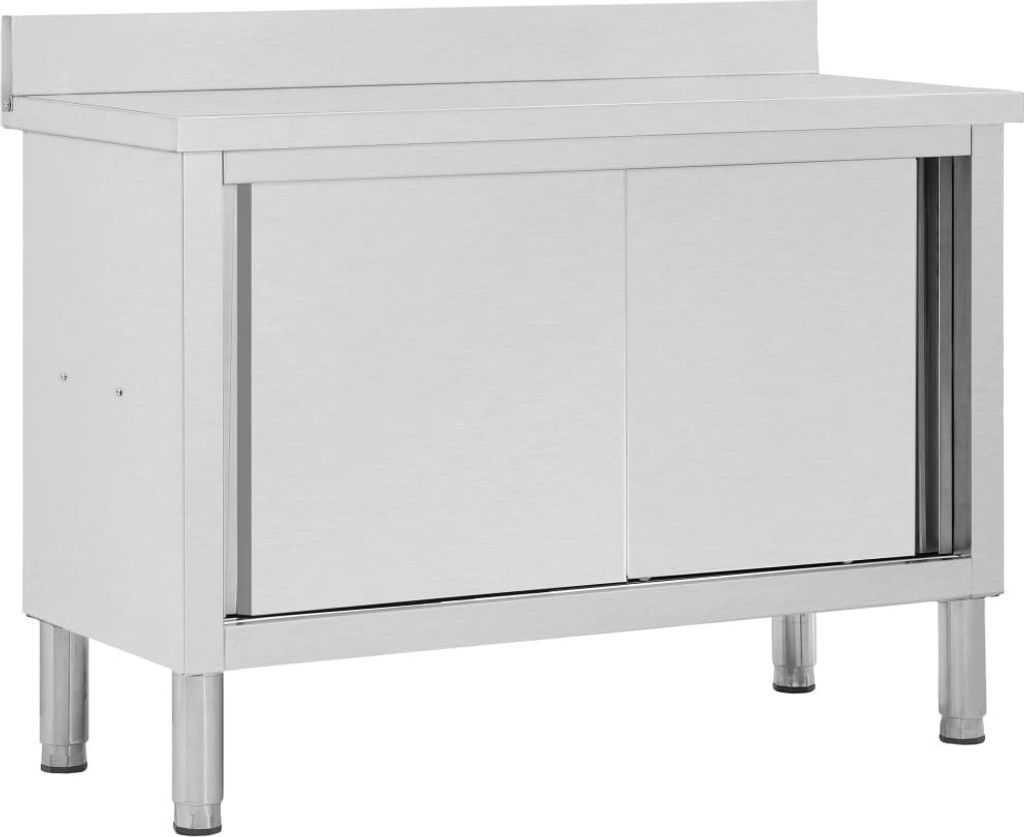 Arbeitsschrank mit Schiebetüren 120x50x(95-97) cm Edelstahl , Esstische Design 2024