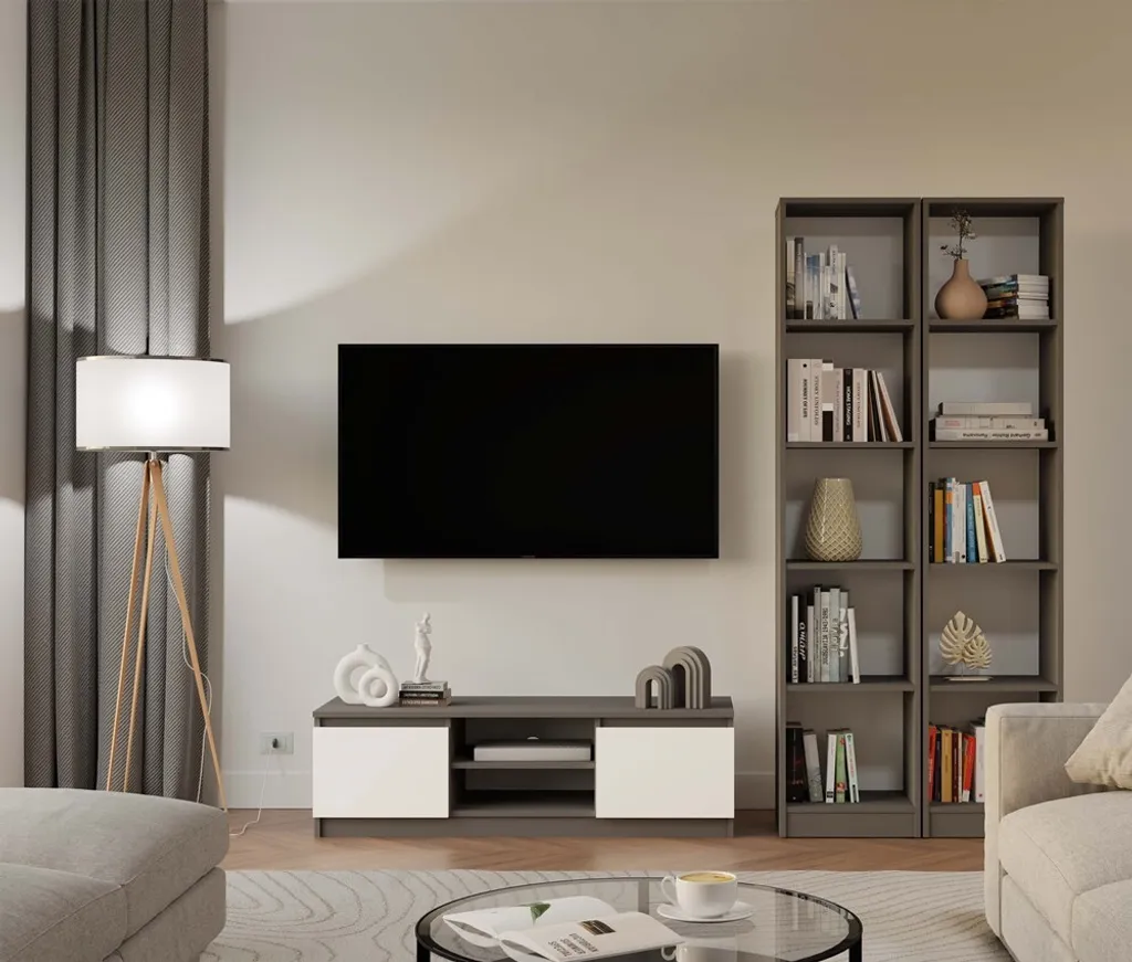 Meuble TV SABA 1 pour Salon Moderne - Idéal pour Écrans Plats et Box