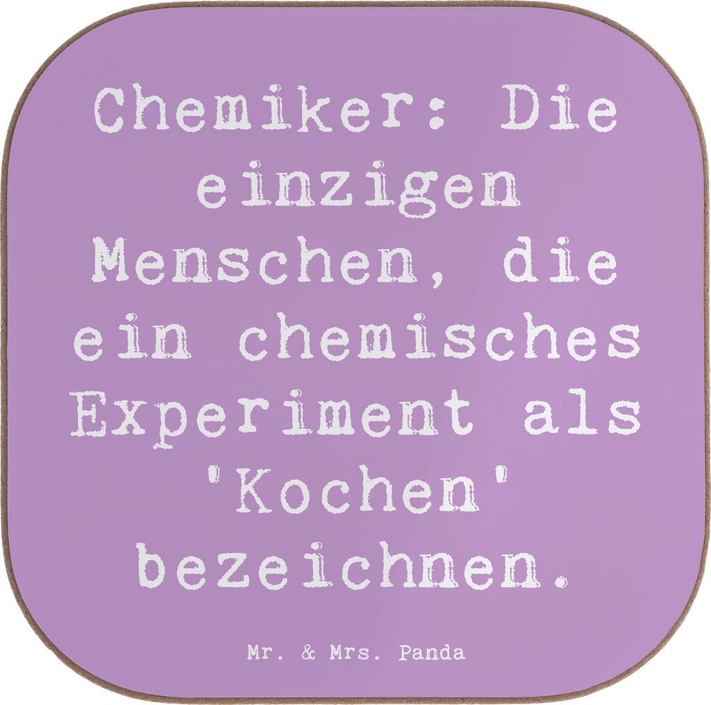 Mr. & Mrs. Panda Holzuntersetzer Spruch Chemiker Koch - Lavendeltraum - Geschenk, Coaster, einzigartig, Begeisterung, Tassenuntersetzer, Labor, Tas...