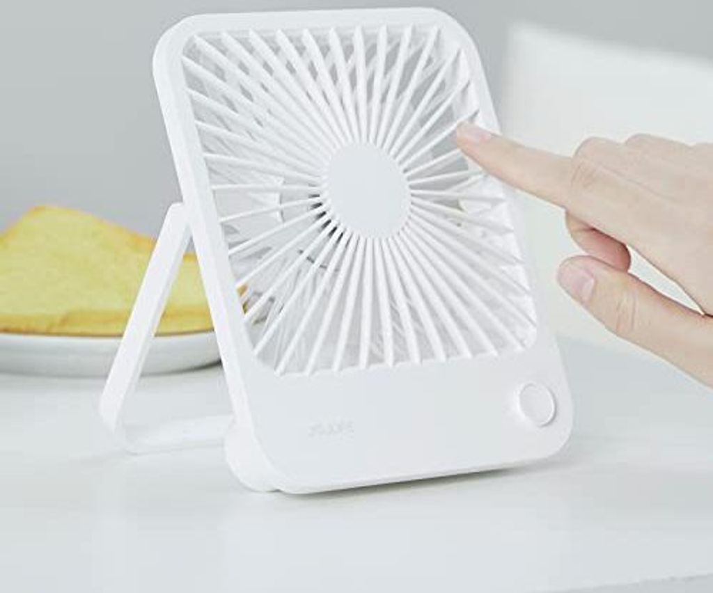 JISULIFE Tischventilator Leise, Mini Ventilator Akku Aufladbar, 180° Faltbarer Tragbarer Klein, 4 Geschwindigkeiten Einstellbare Für Home Office
