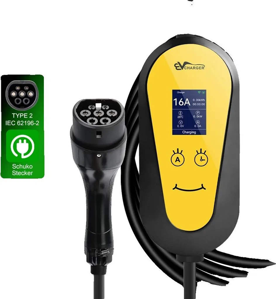 Câble de recharge voiture électrique type 2 nomade 16A 3.5kW