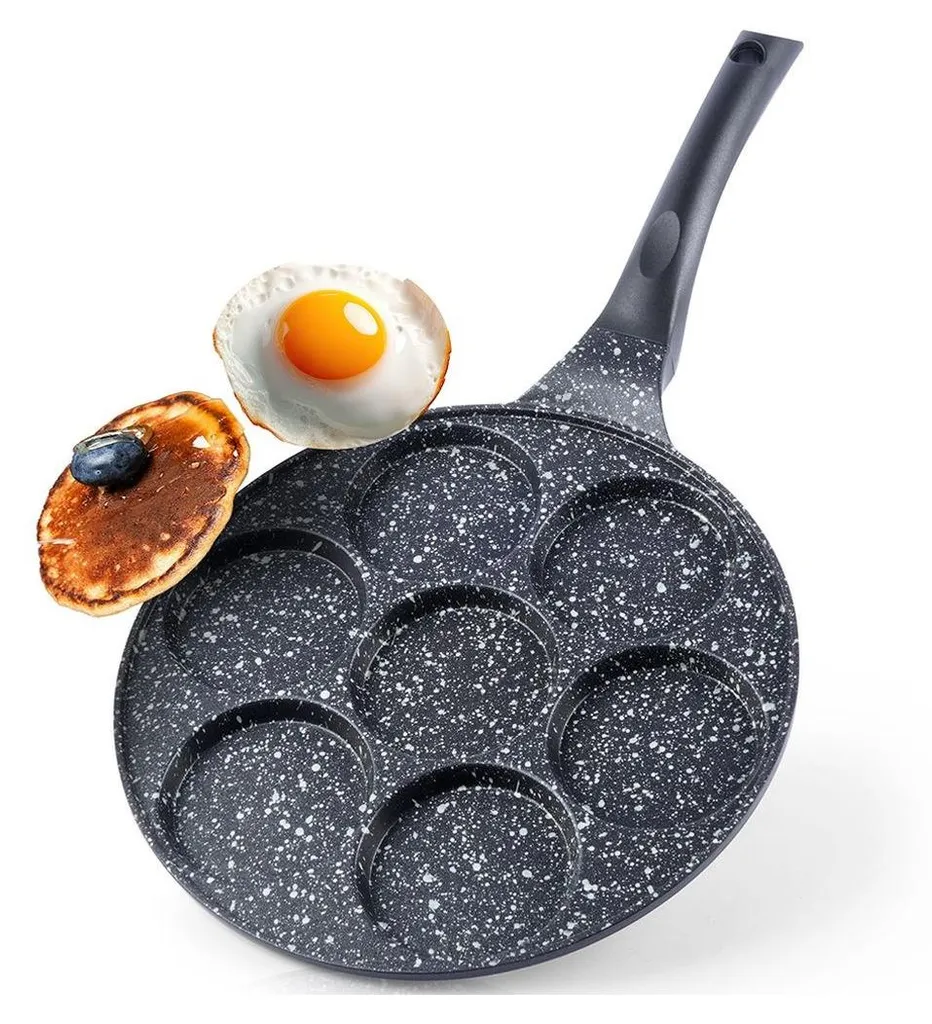 Poêle à mini-crêpes 7 trous 27 cm pour brunch et goûter enfant