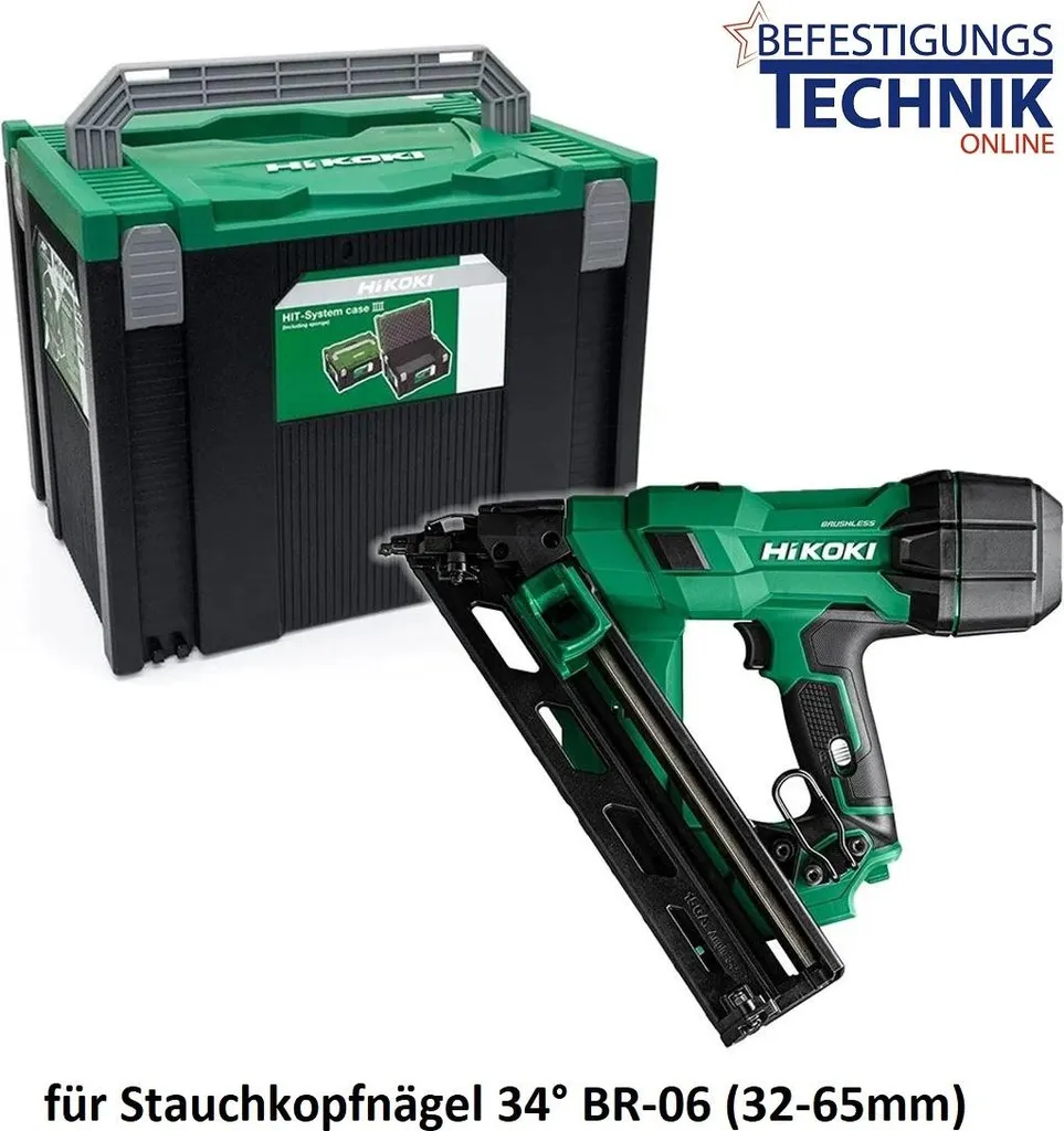 Cloueuse sans fil HiKOKI NT1865DAA compatible clous DA 34° Senco Prebena