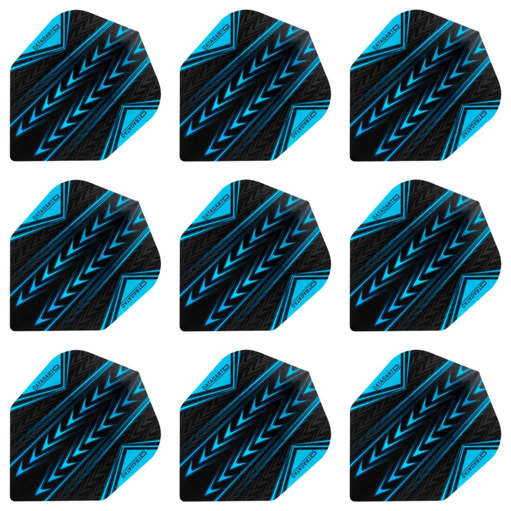 Datadart Pro100 Dart Flights Blau – 100 Micron Standard (3 Sets = 9 Flights)