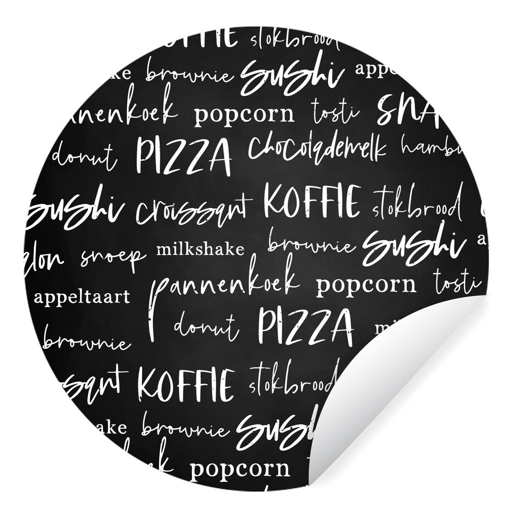 MuchoWow Runde Wandtattoo - Wandsticker Tapete Aufkleber Küche - Lebensmittel - Muster Ø 50 cm Selbstklebend und Repositionierbar - Wandaufkleb...