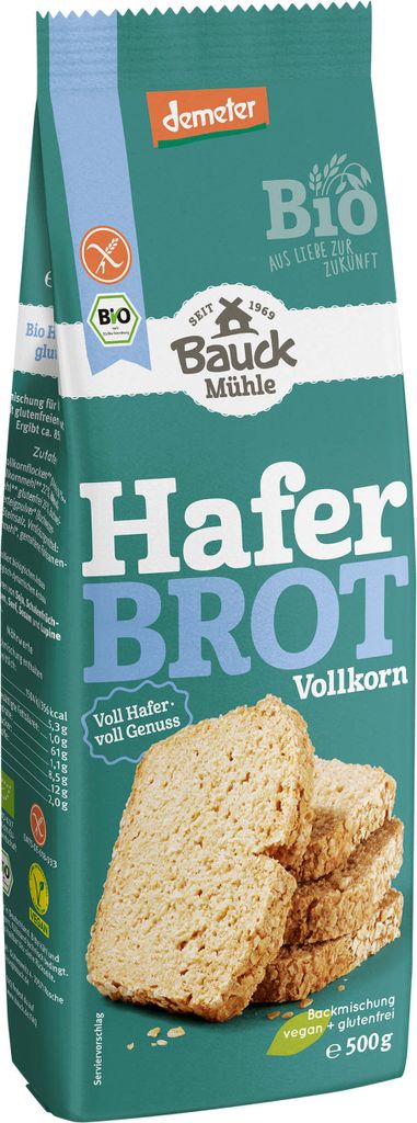 Bauckhof Haferbrot Vollkorn glutenfrei Demeter -- 500g Produktbild 
