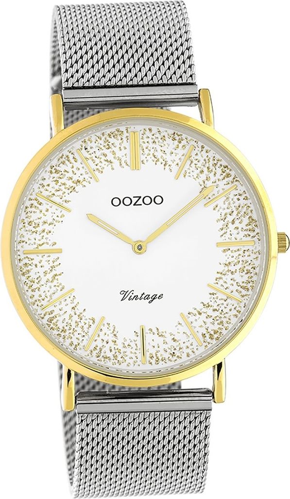Oozoo Damen Armbanduhr Vintage Series Analog Edelstahl silber D2UOC20135