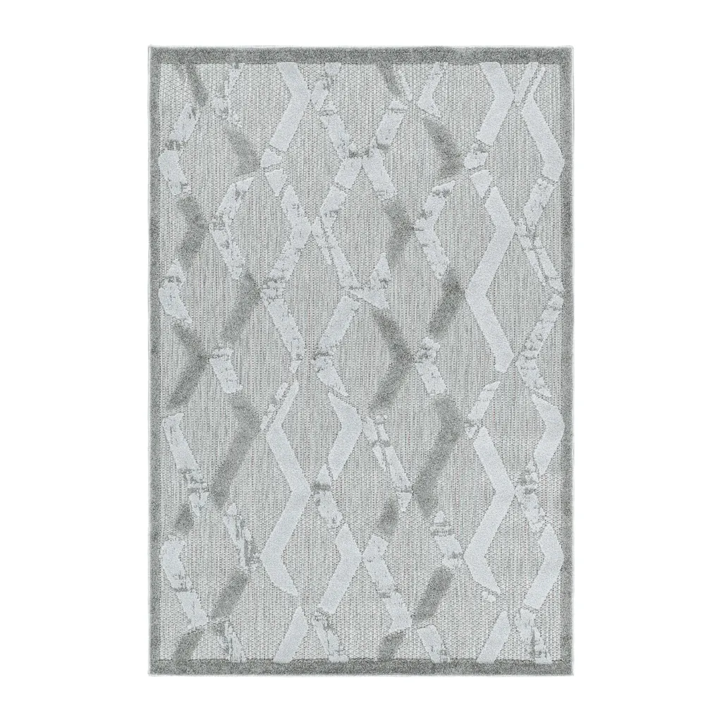 Tapis gris anti-taches 140x200cm Bahama Xury facile à nettoyer sol