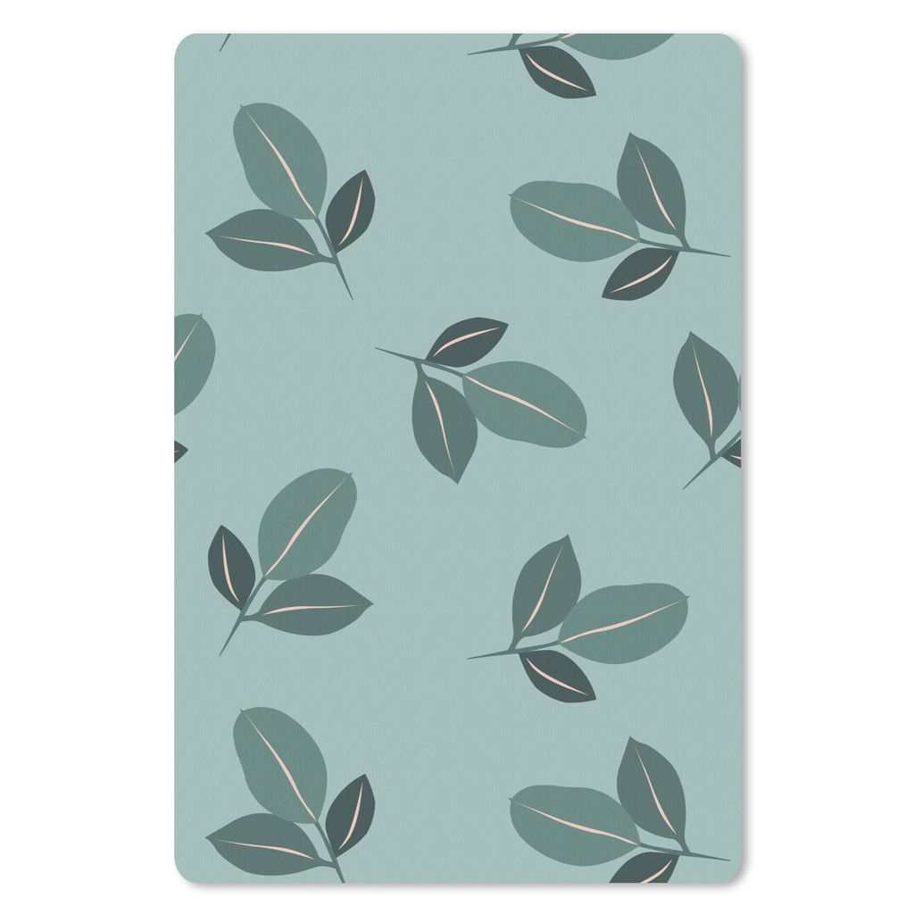 MuchoWow Mauspad Mousepad Sommer - Blätter - Türkis 40x60 cm - Mousepads - Maus Mat - Pad - Mausunterlage - Schreibtisch Accesoire
