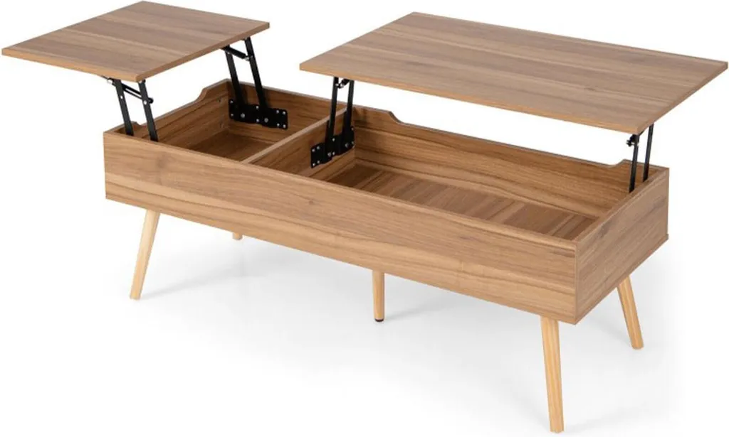 Table de salon modulable marron pour télétravail avec rangements, 45cm