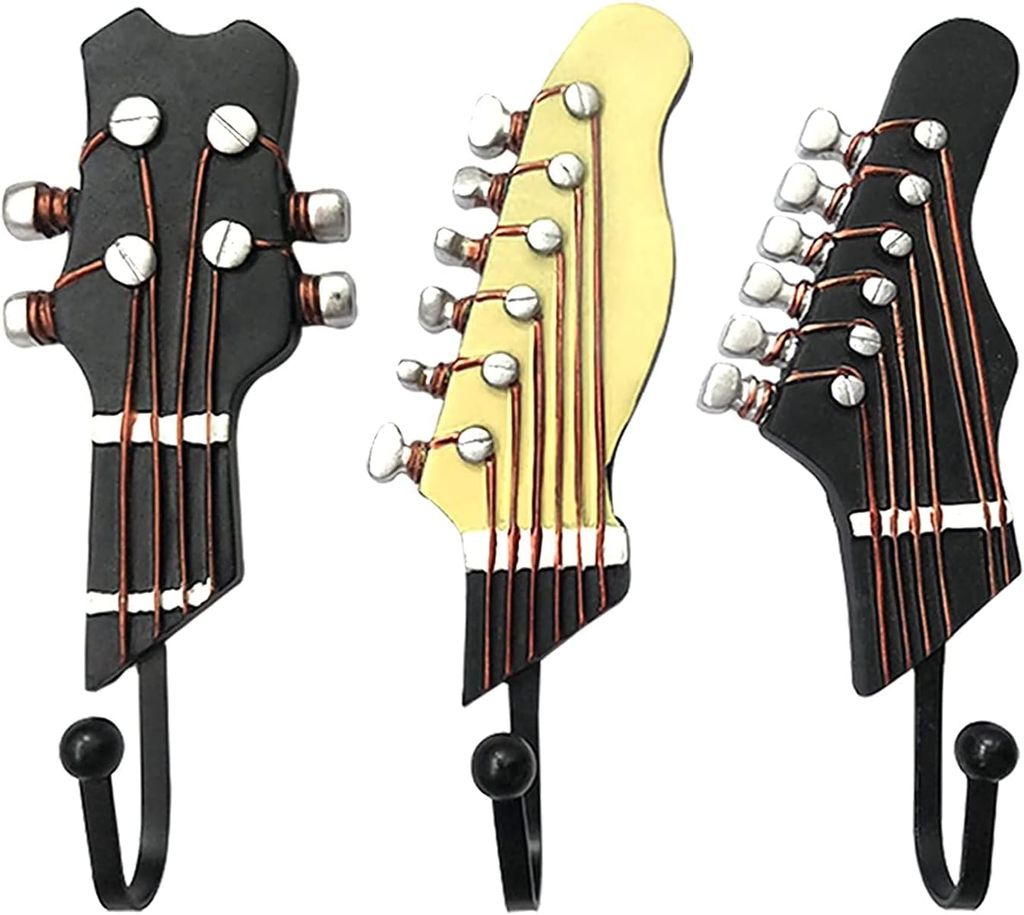 Kreativer gitarrenförmiger Kunstharz-Wandhaken zum Aufhängen $ Wandbehang Kunstgitarren-Haken Haken Heimdekoration $ Gitarren-Dekorationshaken Harz Handwerk Heimdekoration Wandhaken