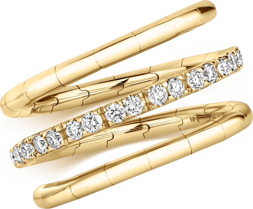 Funkelndes Feuer Stylischer 18 Karat (750) Gold Damen - Diamant Wickelring Brillant-Schliff 0.38 Karat FG - SI1, 51 (16.2); TRS2127018KYRSL