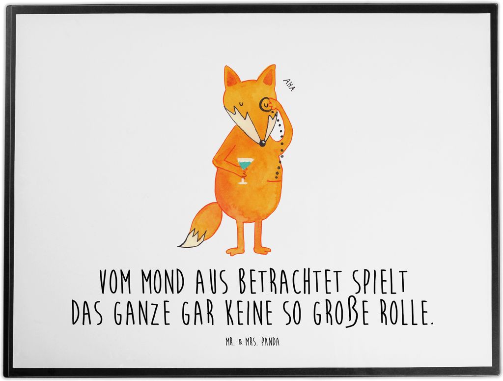Mr. & Mrs. Panda tischpad Fuchs Lord - Weiß - Geschenk, Schreibunterlage, schreibtischunterlage, schreibtischunterlagen, Schick, Mond, Unterlage S...