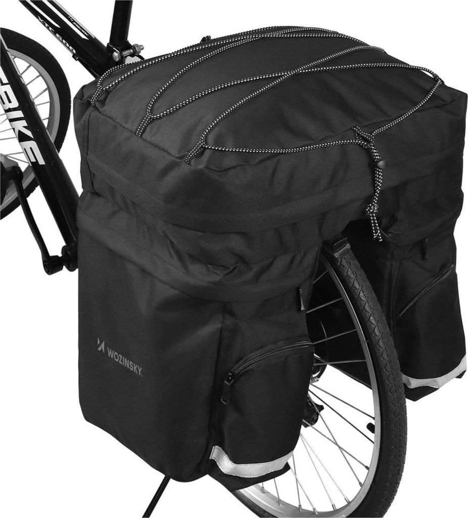 Wozinsky geräumige Fahrradtasche 60 l für den Kofferraum (inkl. Regenschutz) schwarz (WBB13BK)