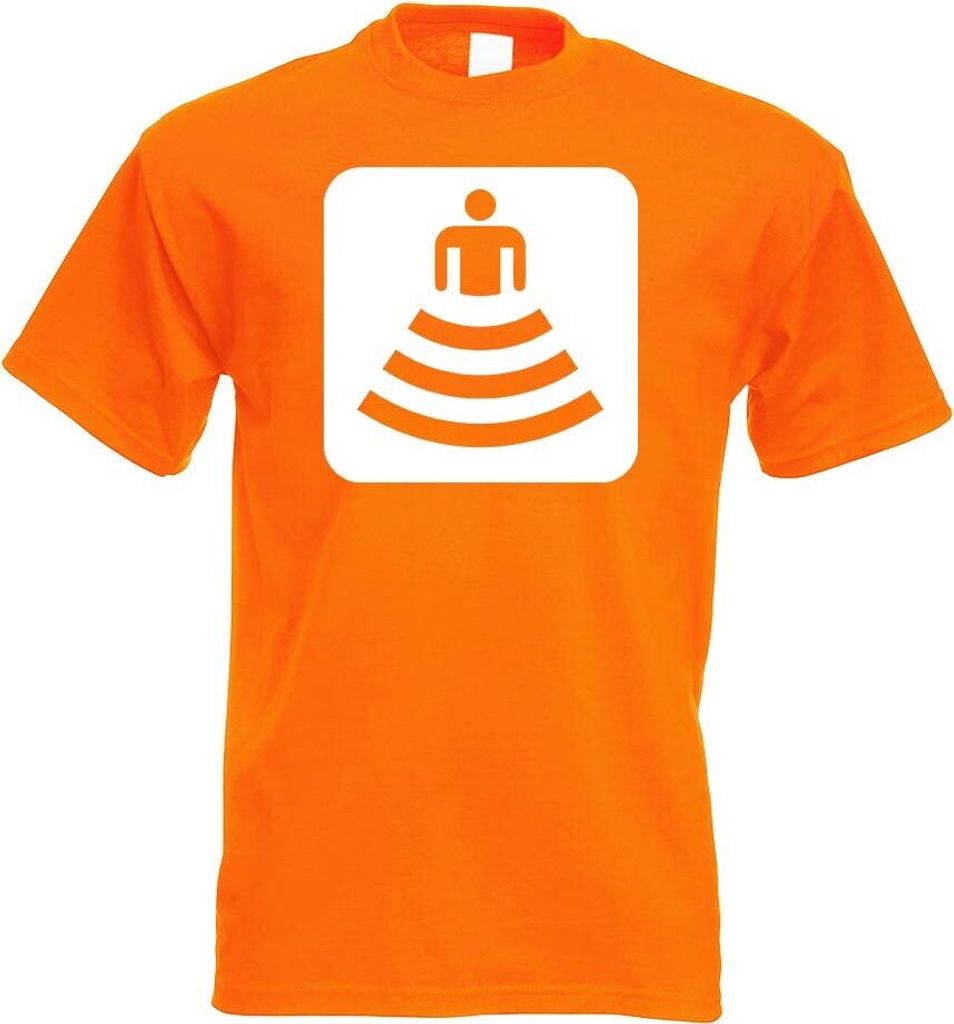 Kiwistar - T-Shirt - orange - W-LAN Verbindung Piktogramme Herren Funshirt Bedruckt Design Sprüche Spruch Motive - mit Motiv Bedruckt - Funshirt D...