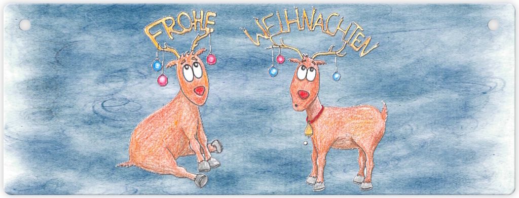 Frohe Weihnachten Metallschild XL Besonders geeignet für den Winter, für den
