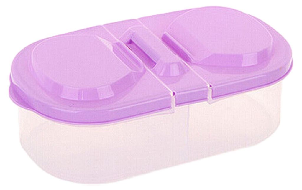 Luftdichter Lebensmittelbehälter, 2-Fächer-Snackbox mit Deckel, stapelbare Obstbox für Kühlschrank, Küche, Speisekammer, Picknicks