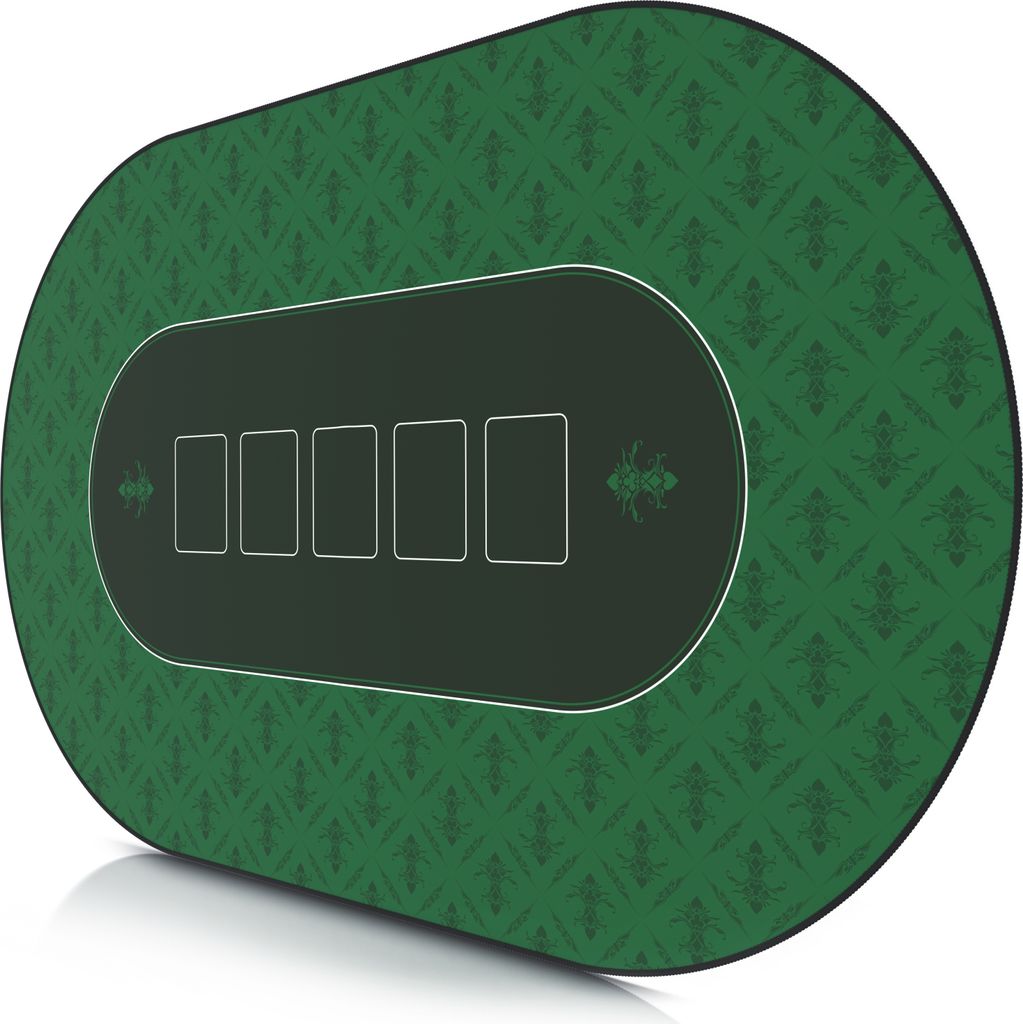 CSL Extra große Tischauflage Pokermatte 1000 x 600 mm / Kartenspiel Matte / Ovales Design