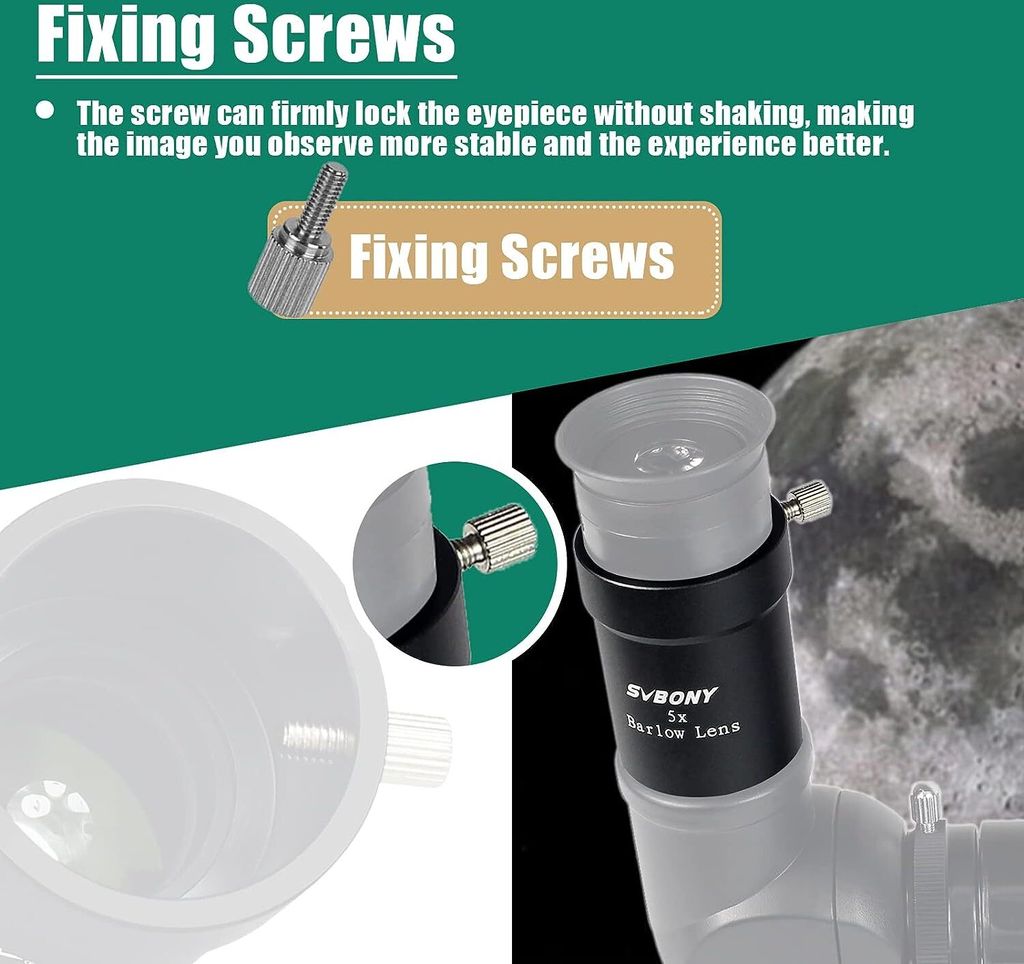 Svbony Barlow Lens 5X, 1,25 palcový kovový Barlow Full Obrázek produktu 5