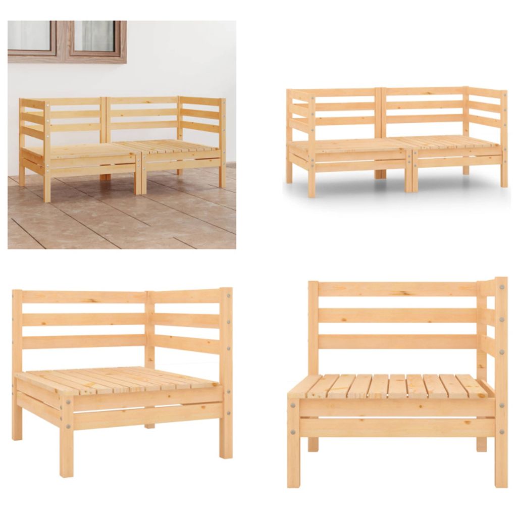 vidaXL 2 Sitzer Gartensofa Kiefer Massivholz - Gartensofa - Gartensofas - Holzsofa - Holzsofas