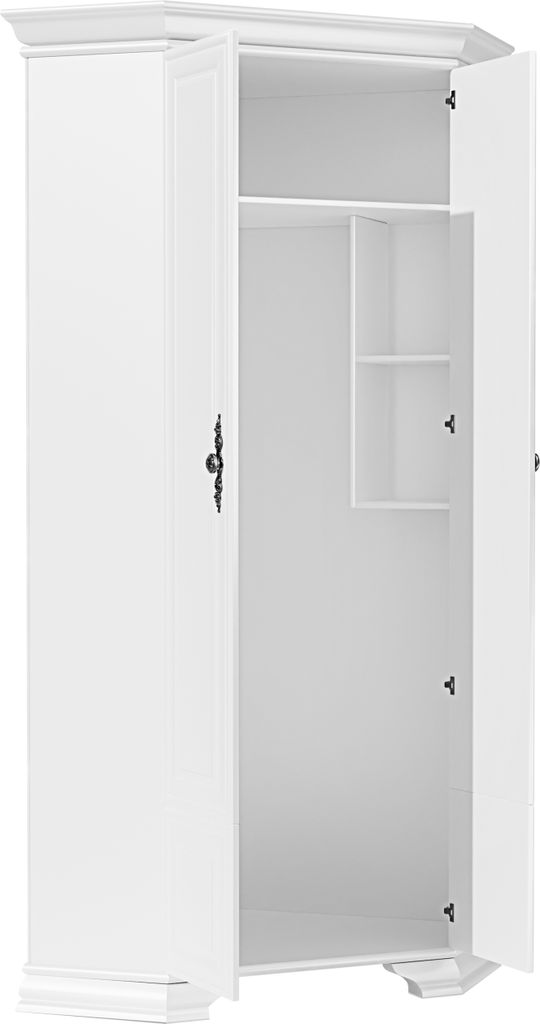 Veľká rohová skriňa, biela, PREMIUM, police, 98 x 225 cm, Obrázok produktu 3