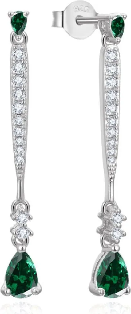 Boucles d'oreilles pendantes de soirée avec zircon AGUP3300GR pour mariage