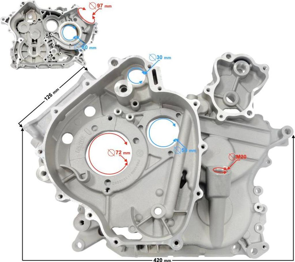 Motor Kurbelgehäuse rechts Hisun Tactic 550 (P0150001120A0001)