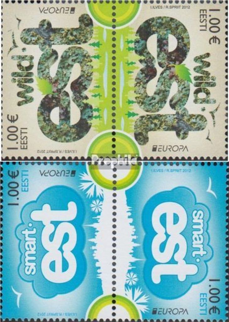 Briefmarken Estland 2012 Mi 733K-734K (kompl.Ausg.) Kehrdruckpaar postfrisch Europa