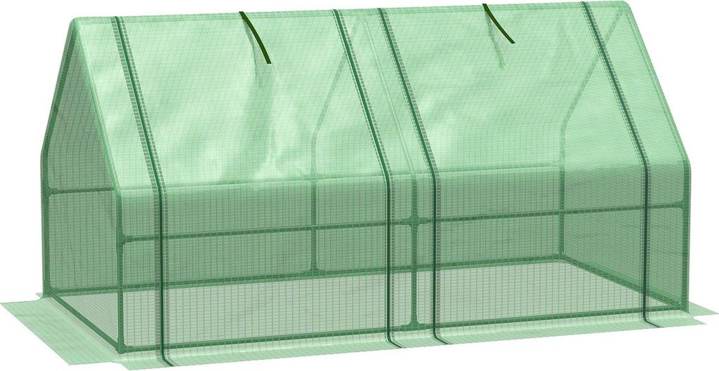 Gewächshaus Treibhaus Tomatenhaus, Frühbeet 180X90X90Cm, Robust & Wetterfest, Grün