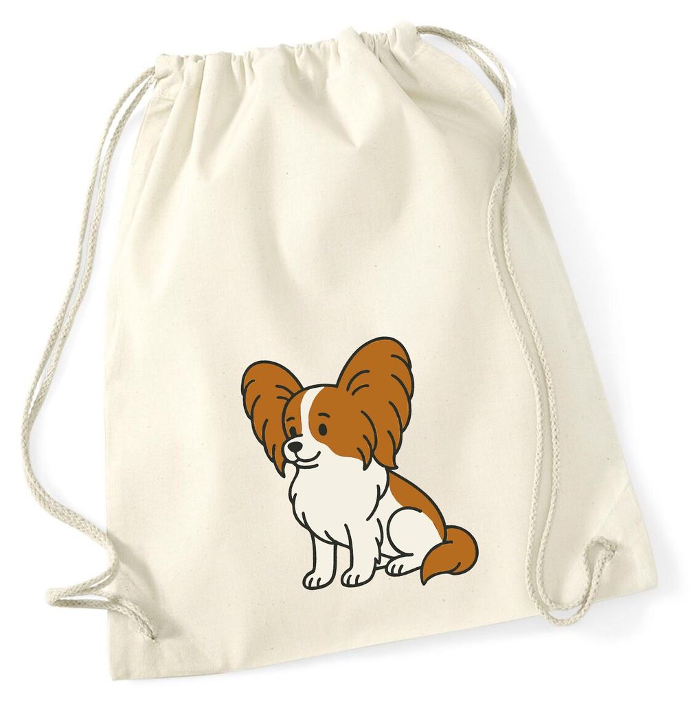Huuraa Turnbeutel Papillon Comic Papi 12 Liter Natural Baumwolle Rucksack Geschenkidee