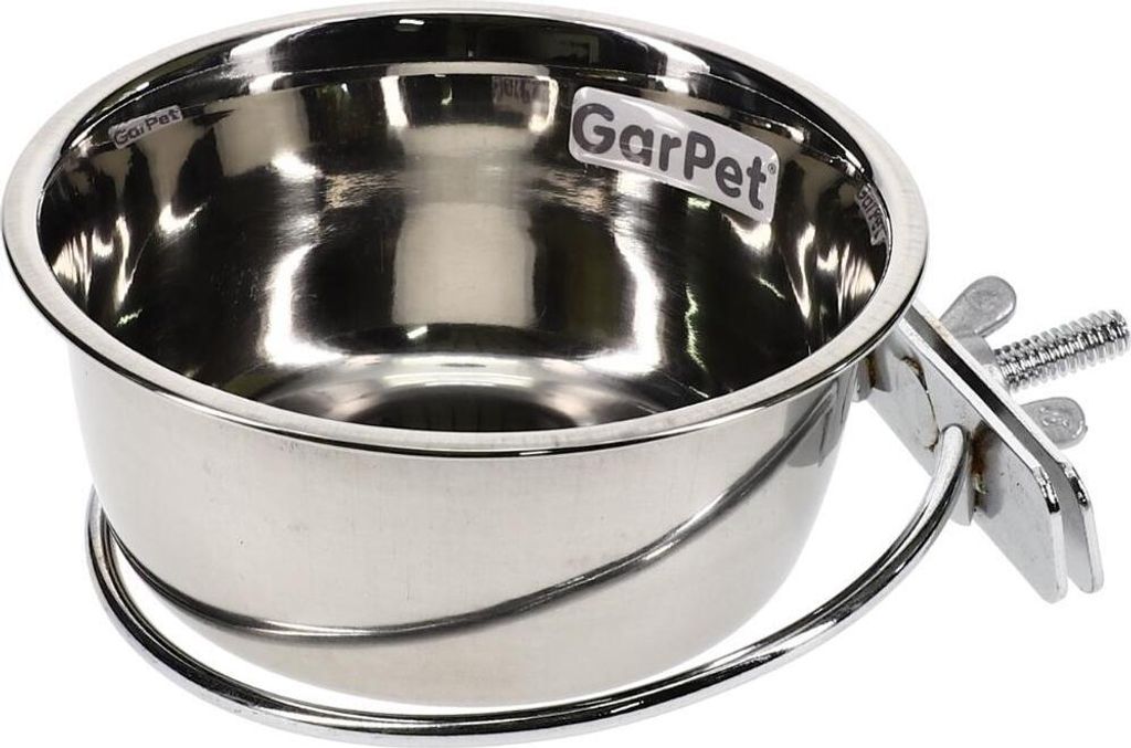 Edelstahlnapf zum Aufhängen Trinknapf Hund Futterschale Vogel Zubehör Napf für Gitterbox Nager Edelstahlnapf mit Befestigung Vogelnapf 0,30 L