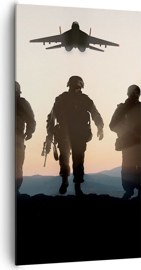Bild auf Leinwand - Leinwandbild - Armee Militaria - 65x120cm - Wand Bild - Wanddeko - Wandbilder - Leinwanddruck - Bilder - Kunstdruck - Wanddekor...