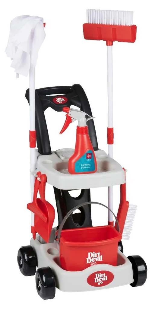 Kit de nettoyage jouet complet pour enfants avec balai et roulettes
