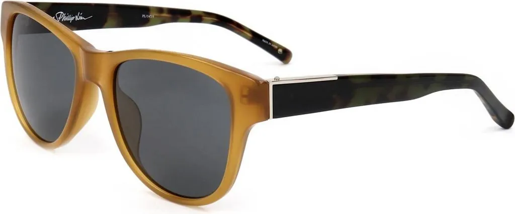 Lunettes de soleil rectangulaires Phillip Lim PL147 Orange pour homme