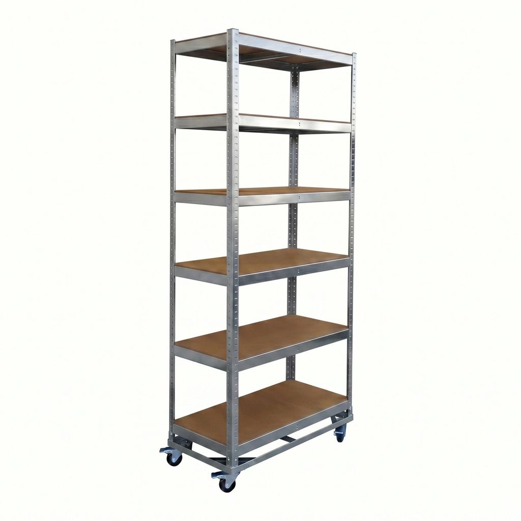 Relaxdays Schwerlastregal auf Rollen, HxBxT: 209 x 90 x 40 Produktbild 