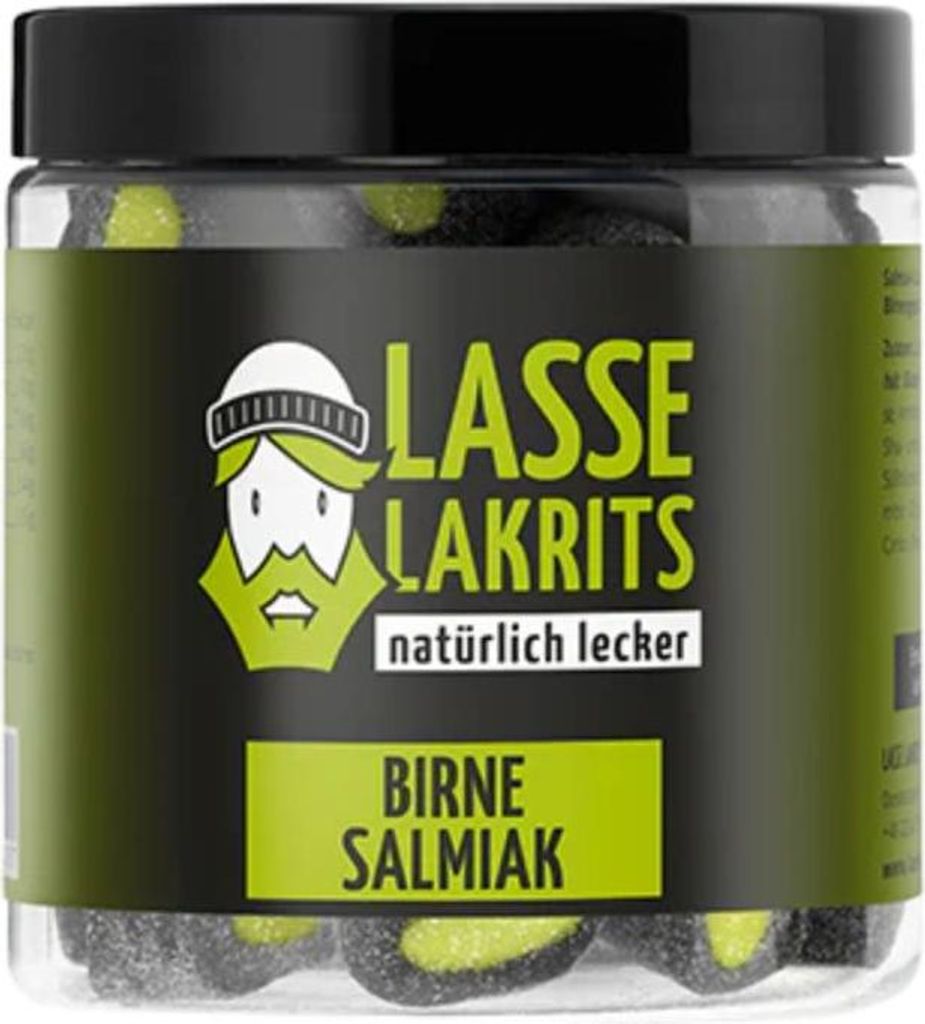 Lakritz Birne Salmiak, Dose, 165g, LASSE LAKRITS