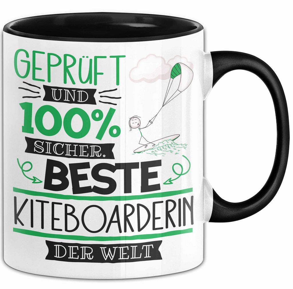 Beste Kiteboarderin Der Welt Tasse Geschenk für Eine Kiteboarderin Und Sicher Geschenkidee Geburtstag Weihnachten (Schwarz)